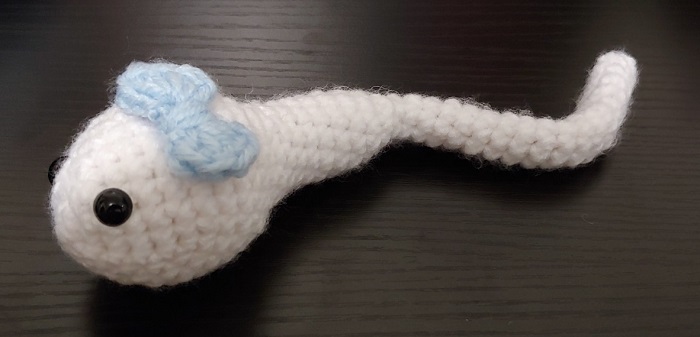 side view of completed sperm